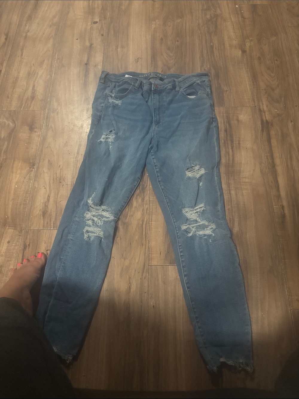 American Eagle Outfitters Ripped Light Blue Skinny Jeans
